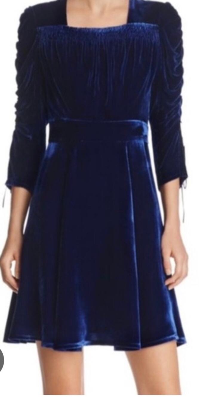 The Kooples Velvet Blue Dress SM